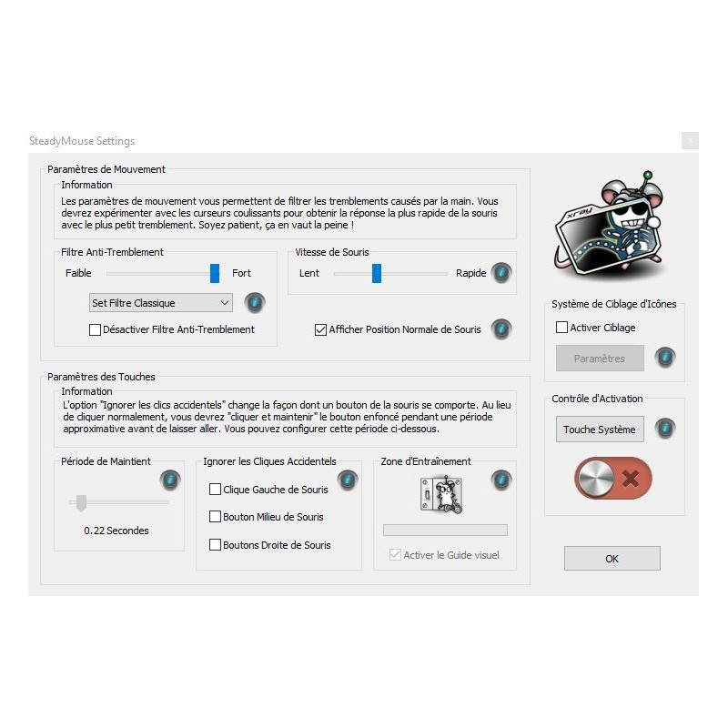 Logiciel STEADY MOUSE