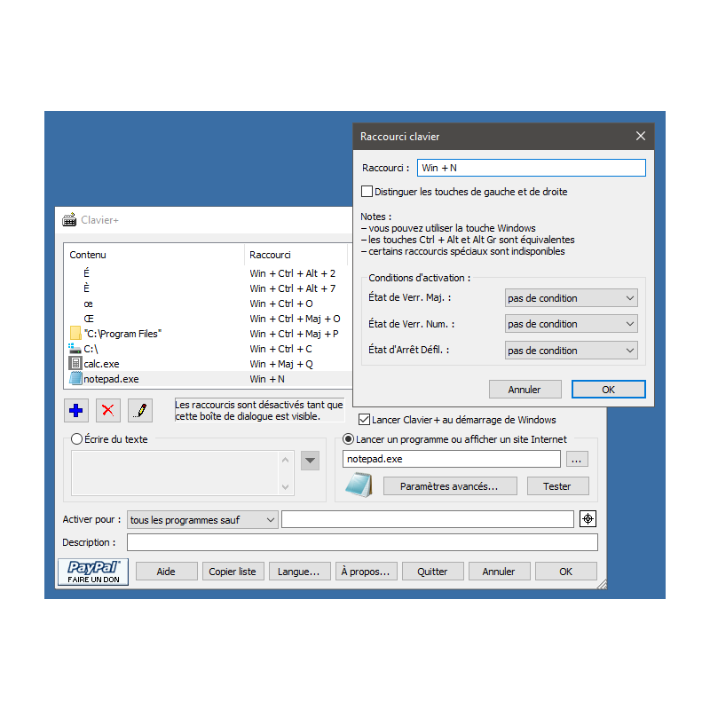 Logiciel Clavier+