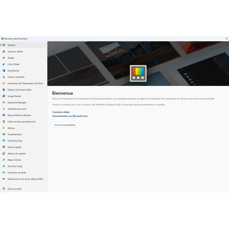 Logiciel Microsoft PowerToys - Personnaliser l'environnement Windows (MICROSOFT)