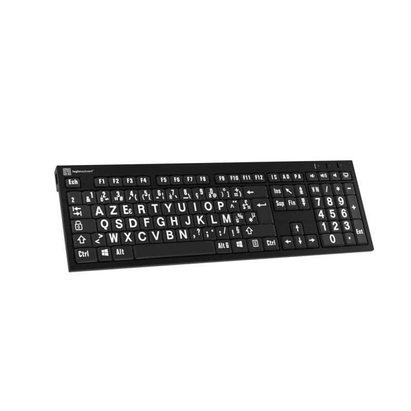 Clavier gros caractères B/N PC Slim Line