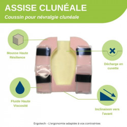 Coussin d'assise clunéale avec gel