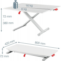 Plateforme assis-debout avec plateau coulissant (LEITZ ERGO)