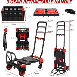 Plateforme 2-en-1 convertible en diable ou chariot (LIFERUN)