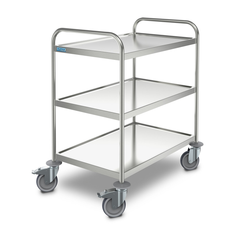Chariot inox 3 plateaux 80x50 cm (HUPFER)