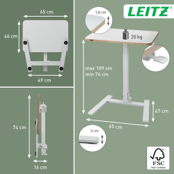 Bureau assis-debout pliable 65x46 (LEITZ ERGO)