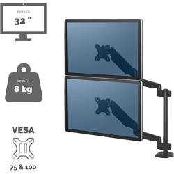 Bras porte-écrans double vertical Platinum Series (FELLOWES)